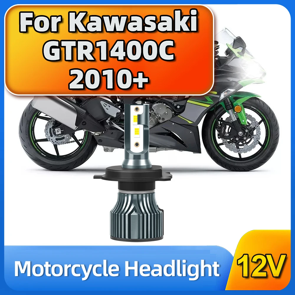 Motorcycle Headlight H4 HI Lo Motor Led CSP 55W Bulb 10000LM For Kawasaki GTR1400C 2010 2011 2012 2013 2014 2015 2016 2017-2023