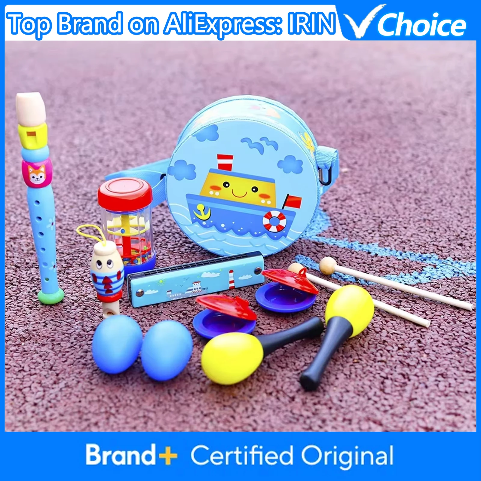 

Музыкальные инструменты Орфа, 8 шт., набор музыкальных игрушек для детей, для раннего развития, ритмические, для малышей, рождественский подарок, с сумкой для переноски