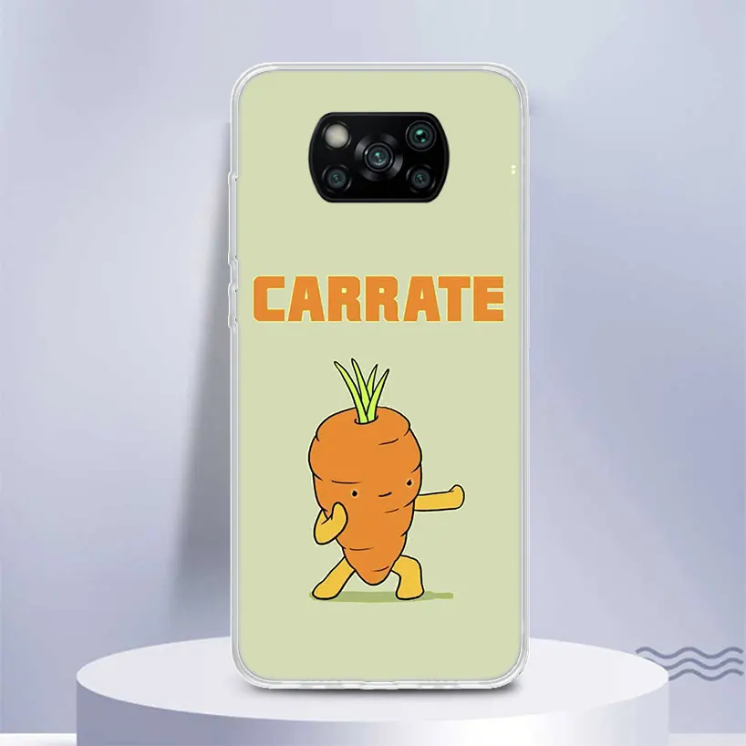 Carrot Vegetable Cartoon Soft Silicone Phone Case For Xiaomi Poco X3 NFC X4 GT X5 M3 M2 M4 Pro M5S F3 F2 F1 Mi Note 10 Lite Cove