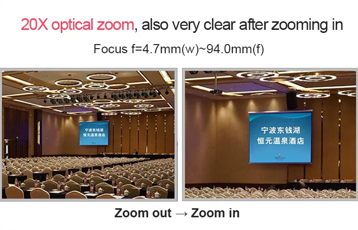 Vídeos 4k Cam Conference Pc UHD Câmera Vídeo 4k 8,5 Mega Pixels Câmera Ptz Zoom 20x com Ultra HD Multi-formato Outp