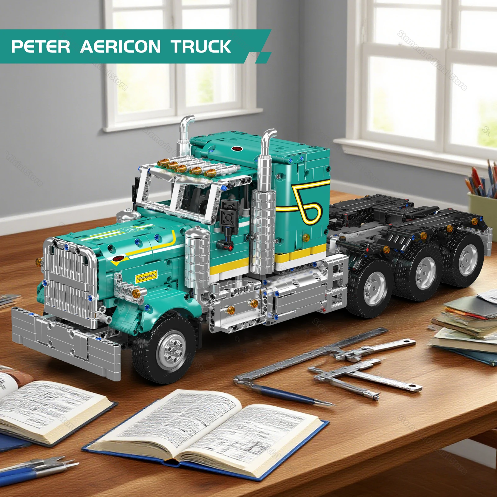 Mould King 13201 2064 Uds camión americano conjunto de bloques de construcción eléctricos aplicación remota Control servomotor de potencia niños adultos juguete