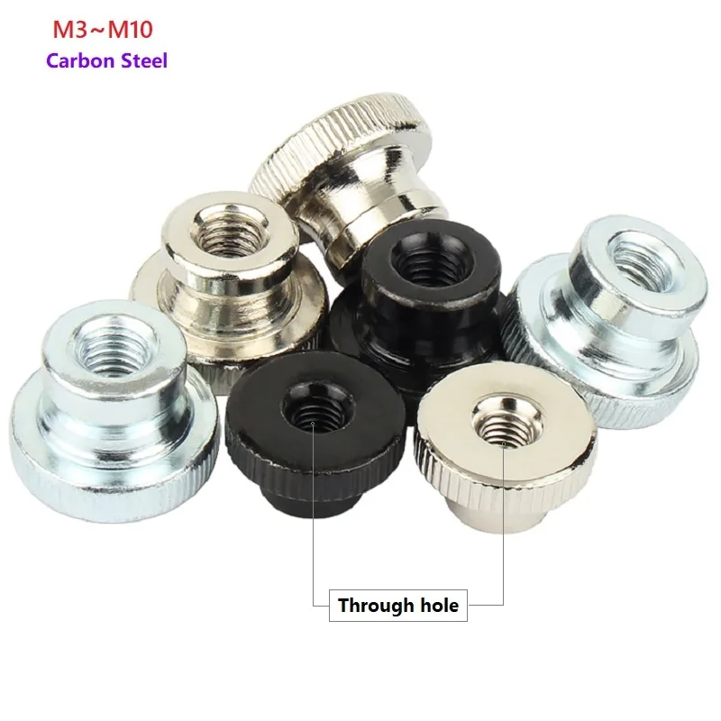 M3 M4 M5 M6 M8 M10 GB806 Blue Zinc/Nickle Plated/Black Zinc High Head Knurled Hand Tighten Thumb Nut Through Hole Advertising