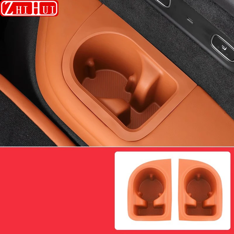 For Li Lixiang L8 L9 2023 2022 Car Styling Third Cup Mat Silicone Rear Storage Door Slot Water Cup Cusion Auto Accessories