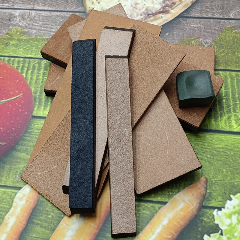 Knife Polishing Sharpener Sharpening Stone Leather Sharpening Tool Polishing Paste Compound Grinding Paste Sharpening Plate Set