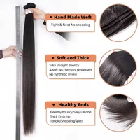 32 Inch Human Hair Bundles Brazilian Straight Raw Virgin 1 3 4 Bundle Double Weft Bundle For Black Women Ready To Wear 2