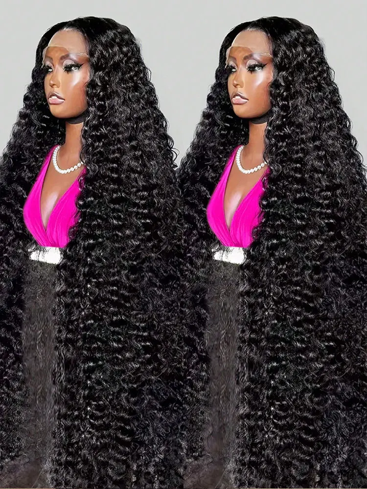 13x6 Jerry  Curly Human Hair Wigs 36 inch Long 13x4 HD Lace Frontal Human Hair Wigs Jerry Water Curly Wave Lace Front Wigs
