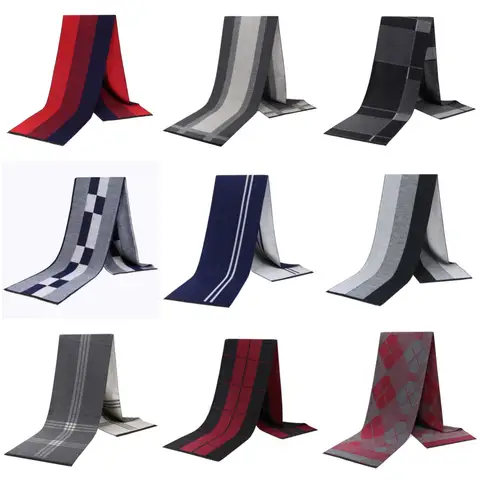 Lyxig halsduk för män tjock halsduk kashmirullsjal sidenhalsduk vinter varm affärs tofsar halsdukar lång omlott 10 best sales kashmirullsjalar - №10