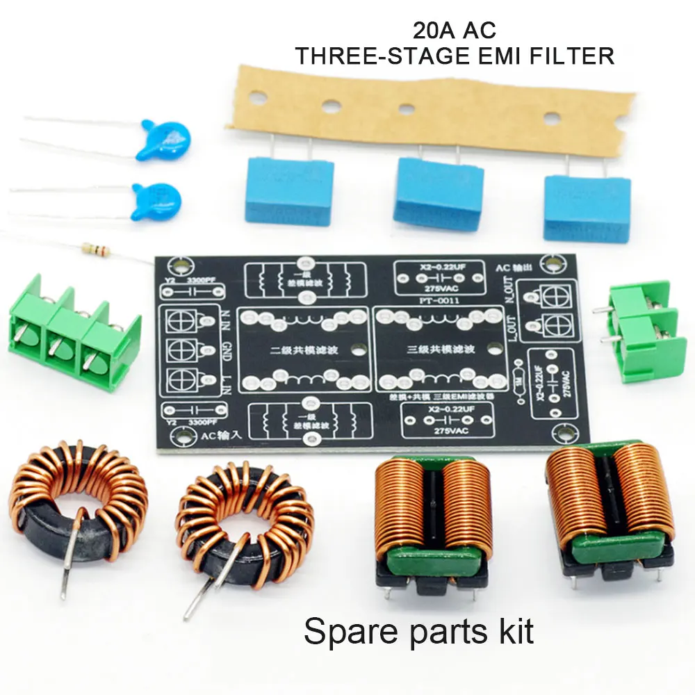 4A 10A 20A scheda filtro di alimentazione EMI a 3 stadi AC 110V 220V filtro EMI FCC interferenza elettromagnetica Kit fai da te