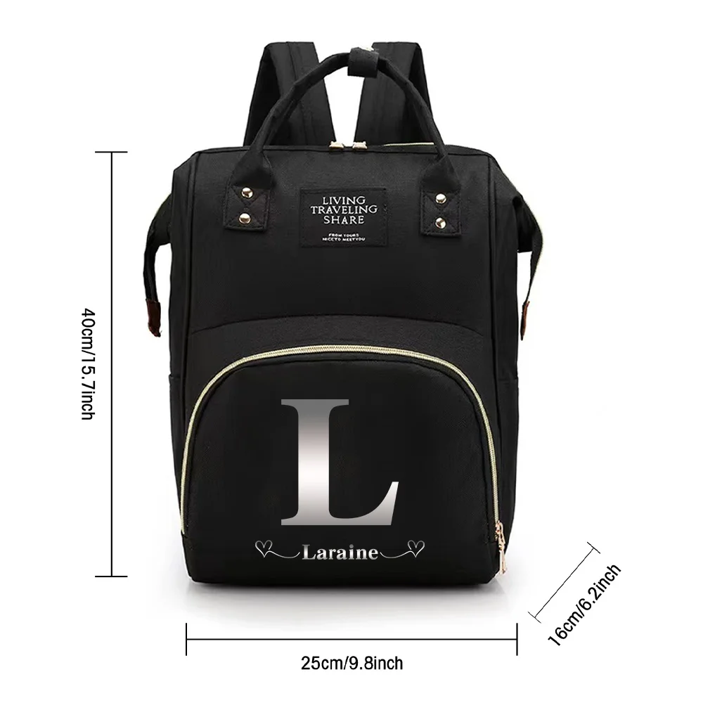 شخصية مخصصة اسم حقيبة المومياء السفر في الهواء الطلق حفاضات مقاومة للماء حقائب السفر حمل متعددة الوظائف حقيبة الظهر خفيفة الوزن