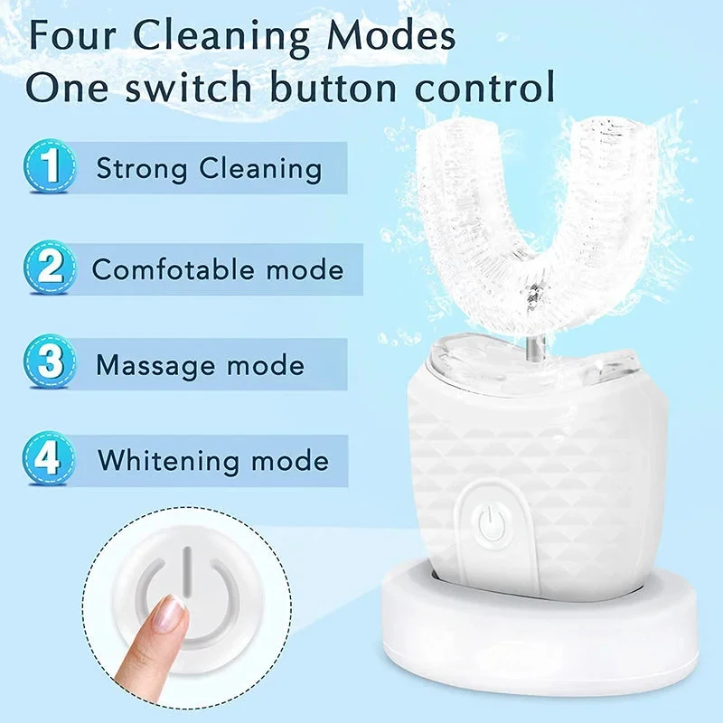 Professinal Portable 360 Degree U Shape Sonic Toothbrush Oral Cleansing Brush Sonic Automatic Electric Toothbrush