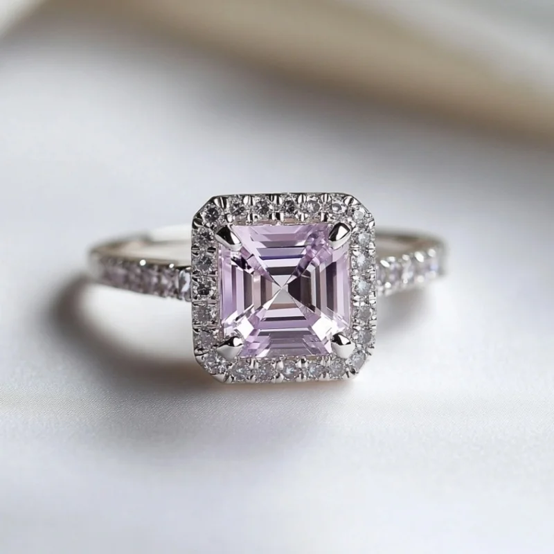 

SGARIT 2 карата кольцо с натуральным кристаллом огранки Asscher для женщин кольцо из стерлингового серебра 925 пробы для помолвки Рождественский подарок