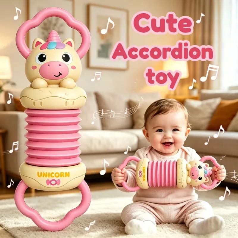 Cartoon Animal Rattle Pull String Musical Toy, Early Cognitive Development & Grasp Training, Ideal Gift for Babies