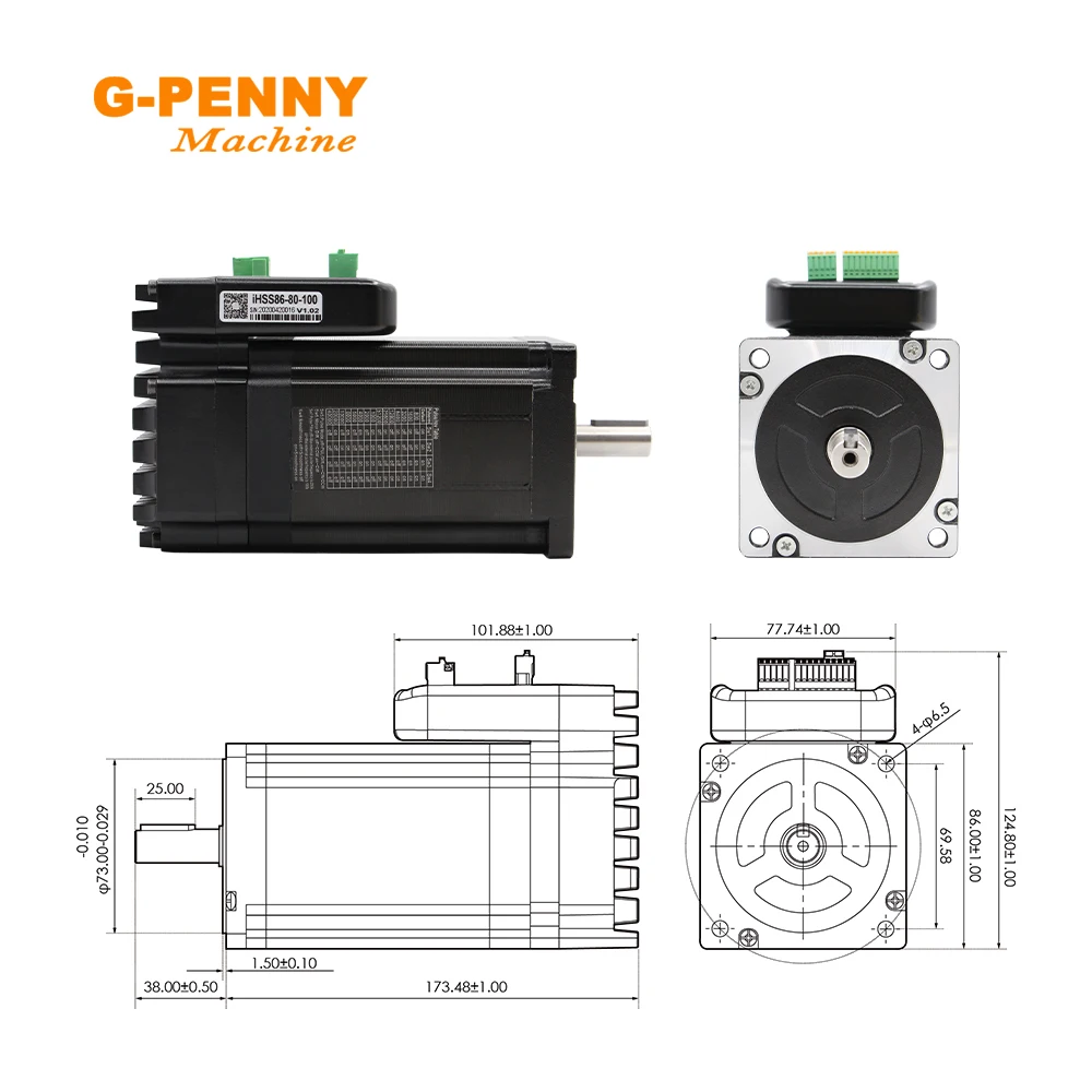 G-PENNY Nema34 6A 9.8N.mClosed loop Integrated Stepper servo motor with driver Servo stepper motor & drive Hybrid