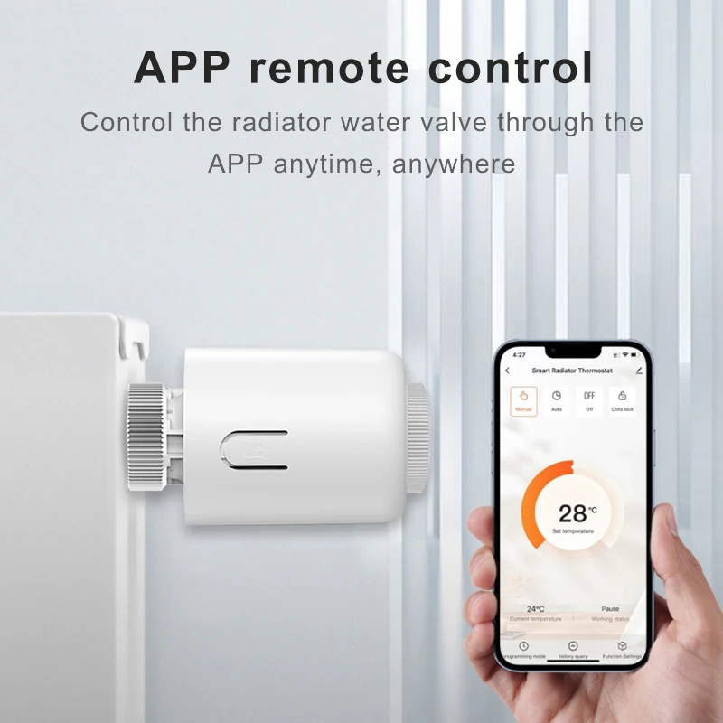 Tuya ZigBee3.0 New Radiator Actuator Valve Smart Programmable Thermostat Temperature Heater TRV Alexa Voice Control