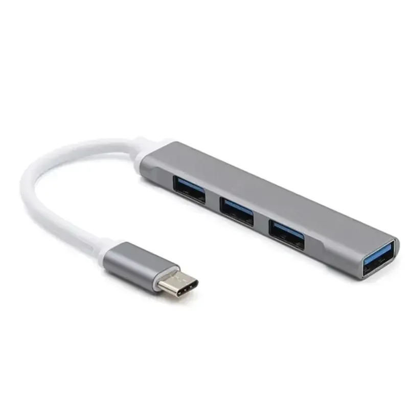 1/4pcs 4 Port USB 3.0 Hub Multiport High Speed Type C Splitter OTG Stable USB&Type-c Adapter for PC Computer Accessories Phone