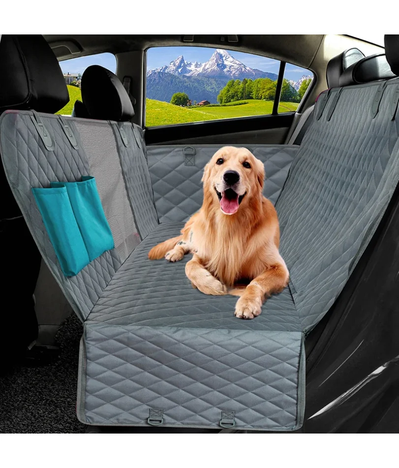 

143×153CM Double Zipper Car Pet Seat Pad Waterproof Dirt Resistant Suitable Multiple Models Solid Color Cars Rear Seats Cushion