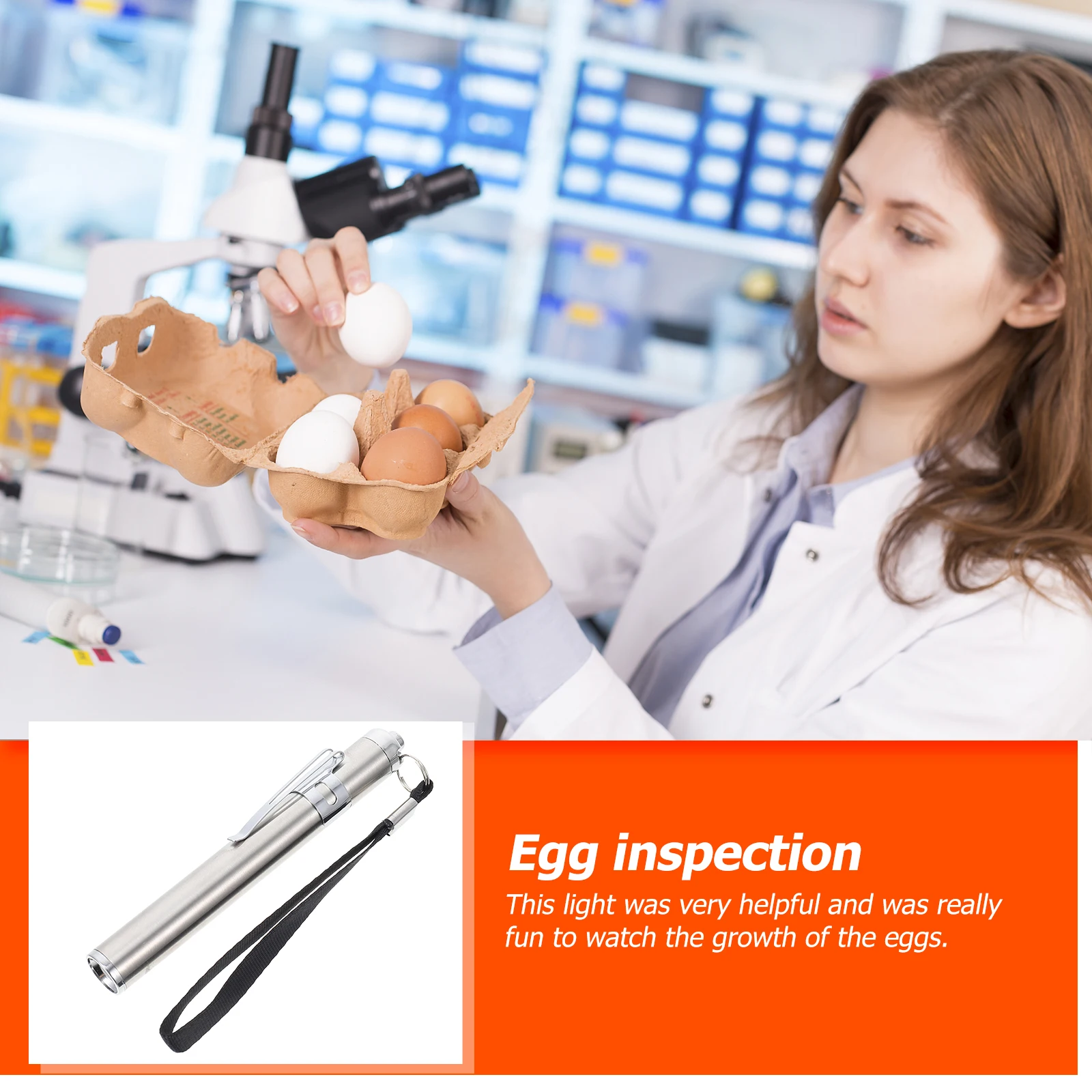 

Led Candler Special Incubation Candling Lamp Durable Stainless Steel Nylon Lightweight Egg Tester Fertilization Check Silver
