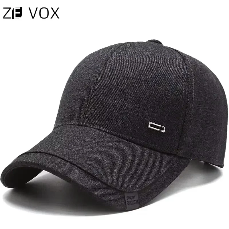 Baseball Cap For Men 2024 Autumn and winter Black Stylish Male Hip Hop Sport Trucker Hat Cotton  Adjustable Outdoor Breathable L