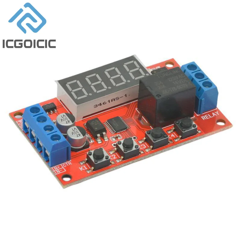 Dc 5V 12V 24V 10A Verstelbare Tijdrelais Module 32 Modes Led Digitale Timming Trigger Timer schakelaar Pulse Cyclus