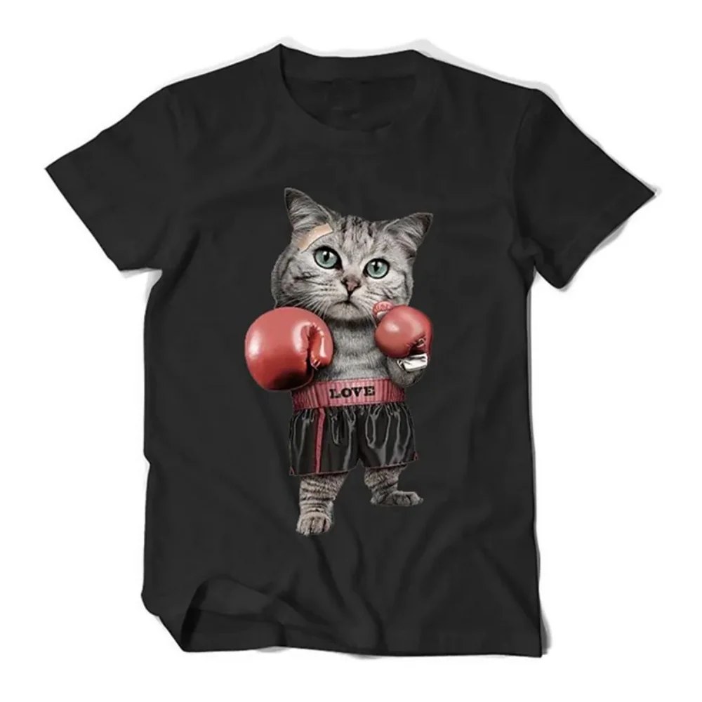 T-shirt pour homme, imprimé 3D, motif chat de dessin animé, décontracté, manches courtes, été, t-shirts graphiques amusants, Y2k, mode outdoor, vêtements pour homme