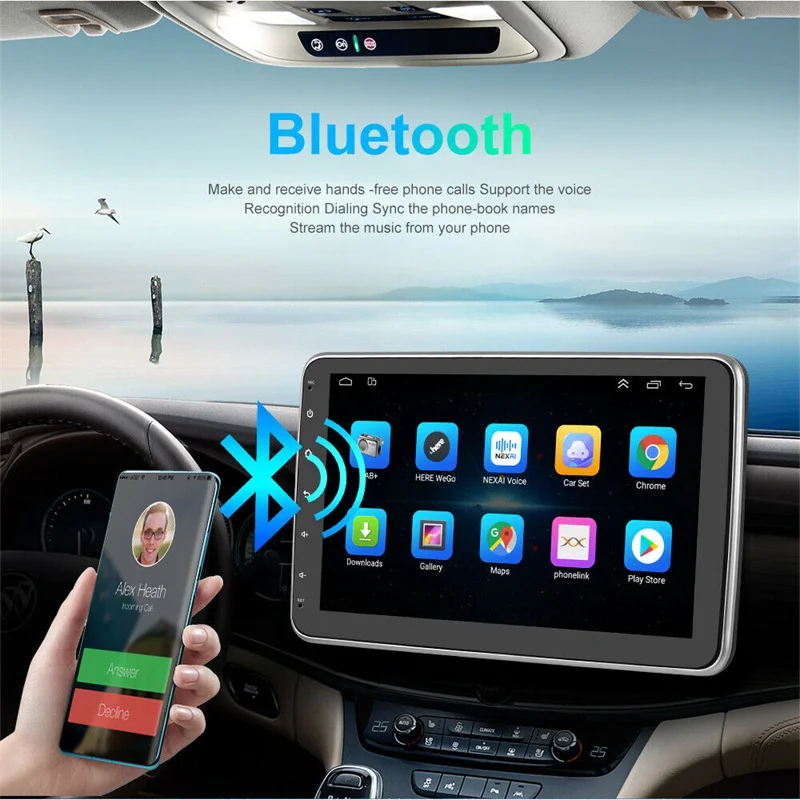 Singolo 1 DIN girevole 10 pollici Touch Screen Android 10.1 autoradio Radio GPS 2 + 32GB FM Car Multimedia Video MP5 nessun lettore DVD