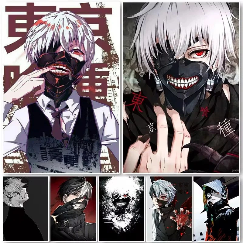 Japanese Anime Tokyo Ghoul High Popularity Cartoon Kaneki Ken Canvas Painting Posters Prints Wall Art Pictures Room Home Decor