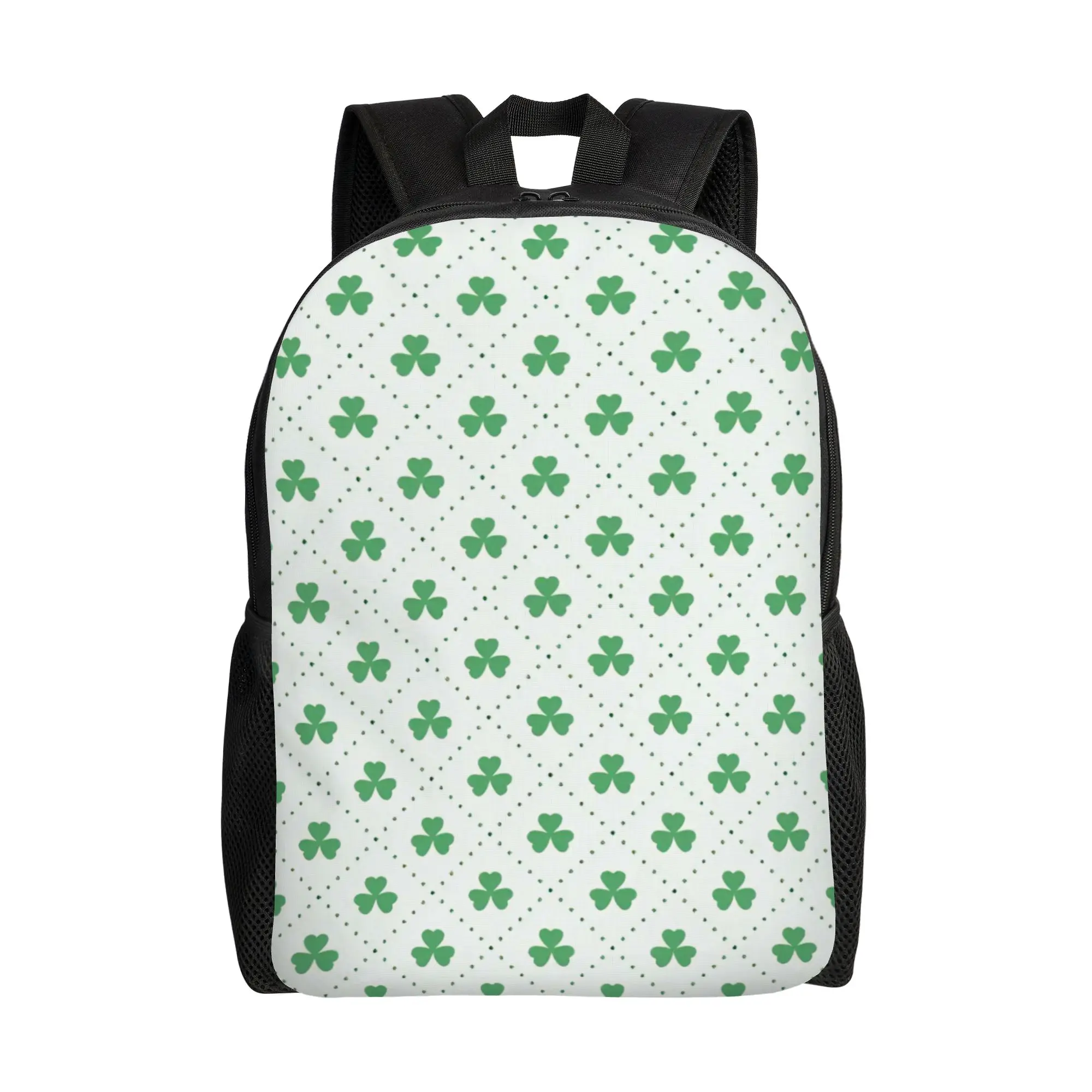 

St Patrick's Day Irish Shamrock Clover Cool Backpack Gift High School Work Daypack for Men Women College Canvas Bags