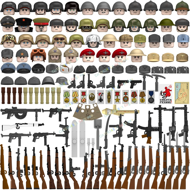 

N601-650 Hot Military War Building Blocks Action Figures Soldiers Infantry Bricks Accessories Weapons Toys for Children Gifts