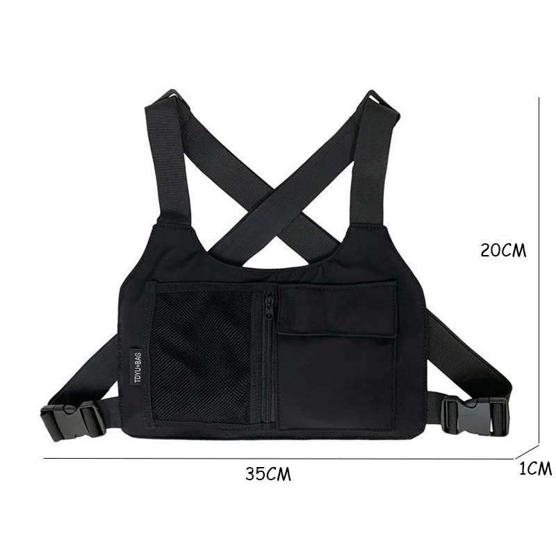 Simple Workwear Hip-Hop Multifunctional Shoulder Vest Bag Tactical Chest Bag For Men And Women