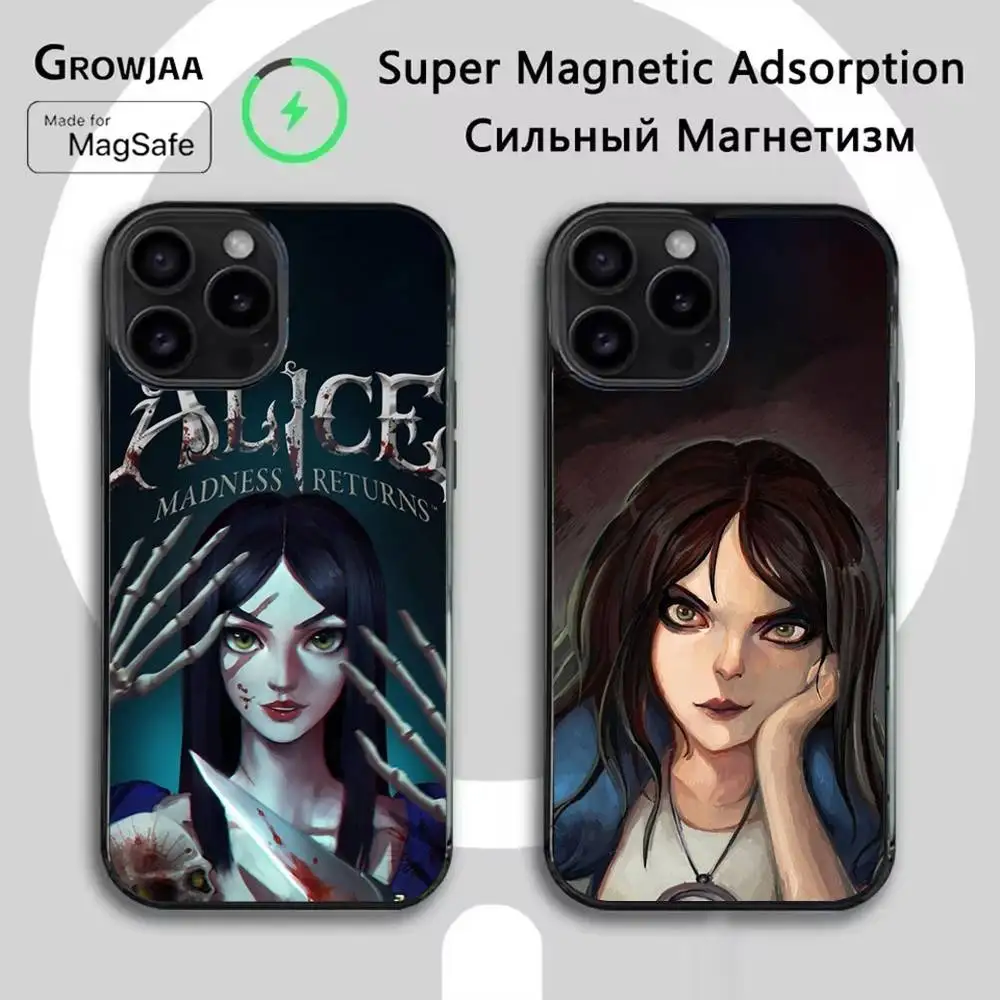 

Game A-Alice Madness Returns Phone Case For iPhone 16e,16,15,14,13,12,11,Plus,Pro,Max,Mini Magsafe Magnetic Wireless Charging