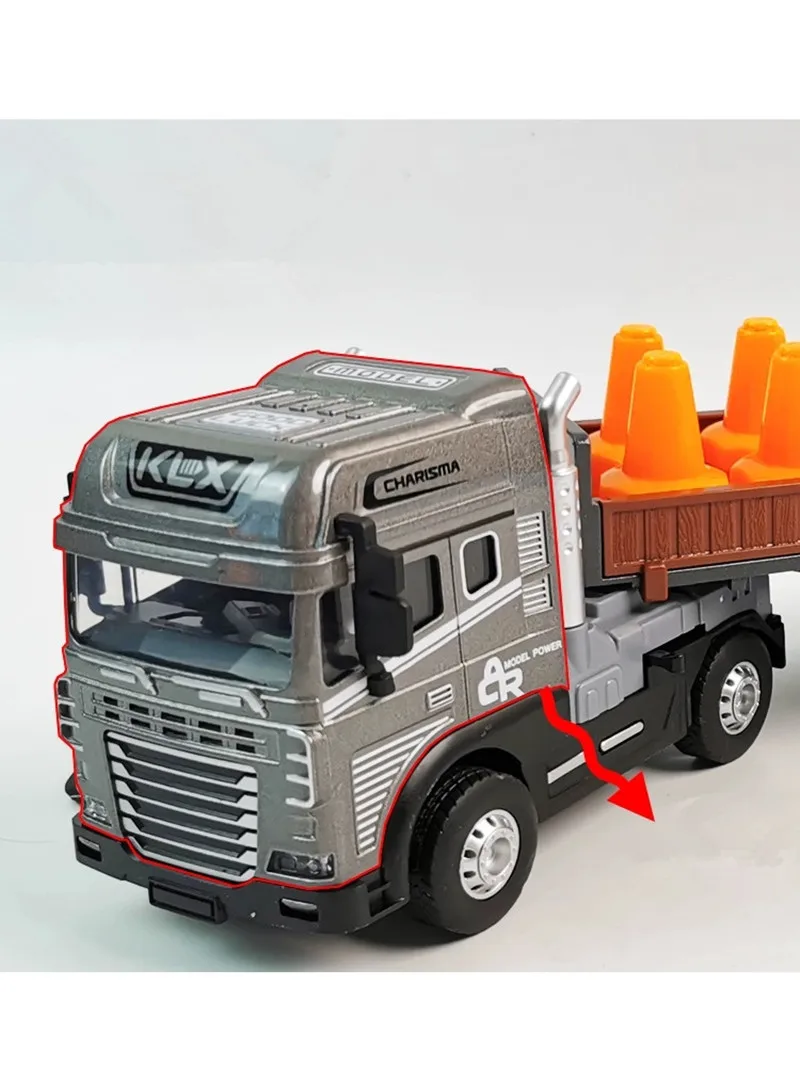 1: 50 alloy engineering trailer model,simulation of sound and light transport vehicle toys,flat transport vehicles,wholesale