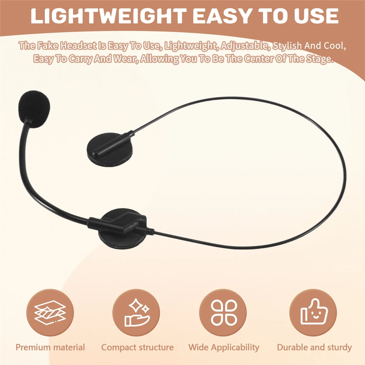 SMIEA 2 pezzi accessori per cuffie cosplay cuffie con microfono finto per decorazioni per cantante rock star per oggetti di scena per feste di Halloween