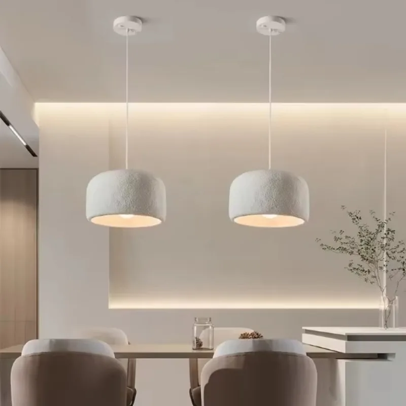 Nordic Bowl Wabi Sabi E27 Led Chandelier Dining Room Minimalism Pendant Lights White Hdps Hanging Lamp Led Room Decor Fixtures