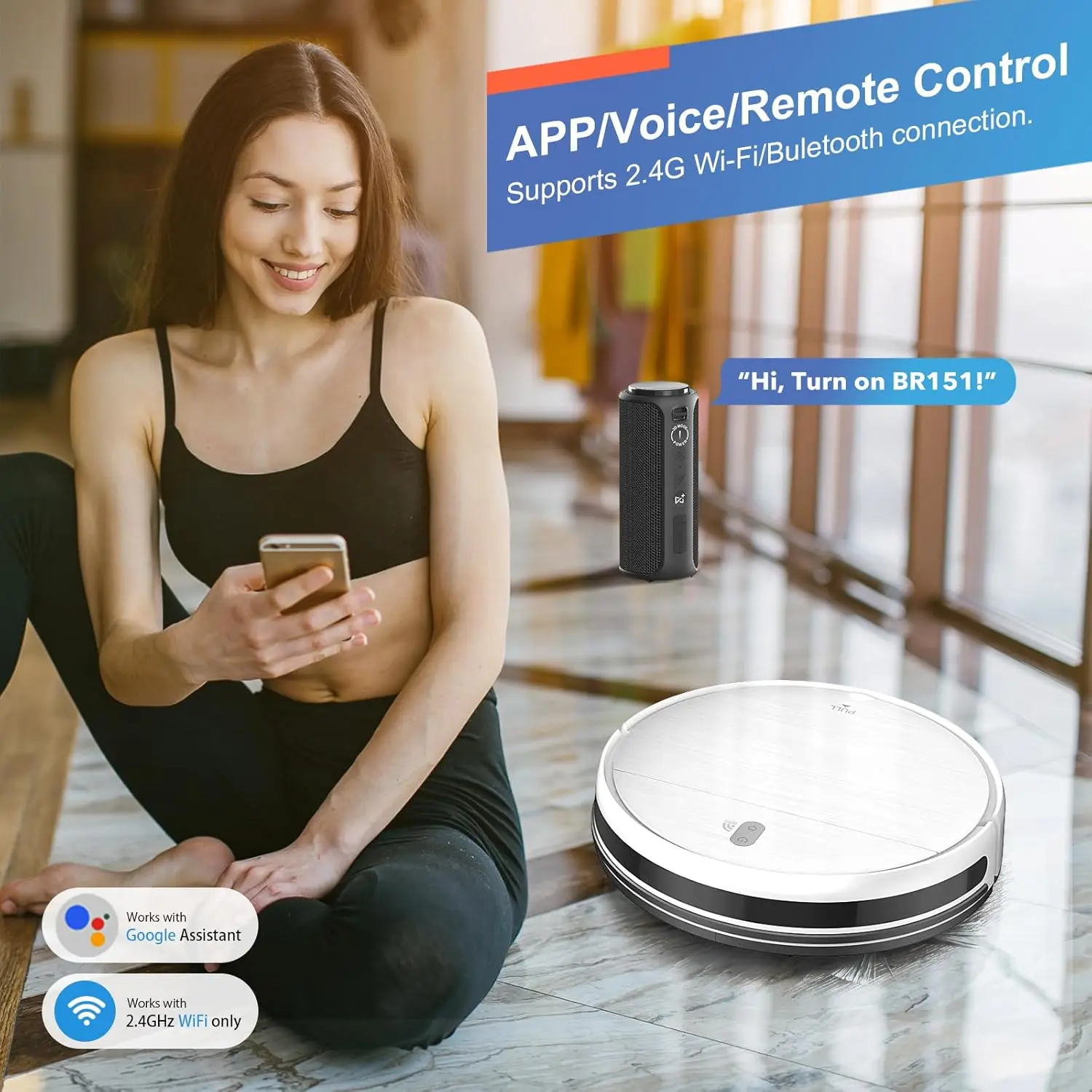 2-in-1 Robot Vacuum & Mop, App/Alexa Control, Strong Suction, Pet Hair, Carpet view 3