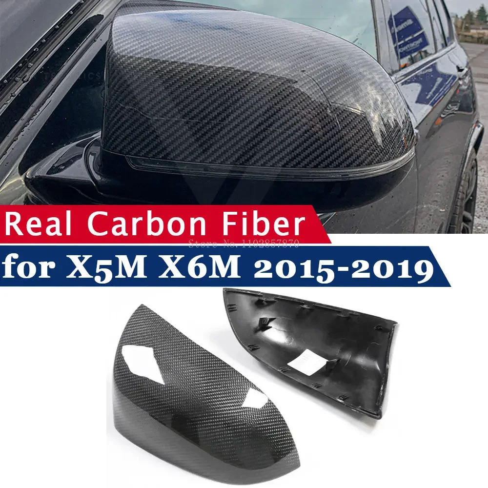 

Rearview Mirror Cover for BMW X5M F85 X6M F86 2015-2019 Real Carbon Fiber Side Mirror Shells Frame Replacement Case Protector