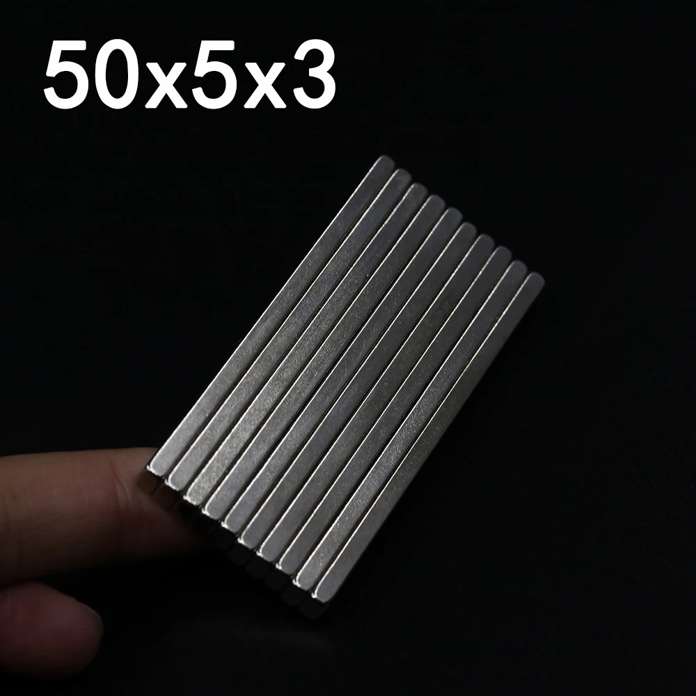 2/5/10/20Pcs 50x5x3 Neodymium Magnet 50mm x 5mm x 3mm N35 NdFeB Block Super Powerful Strong Permanent Magnetic imanes