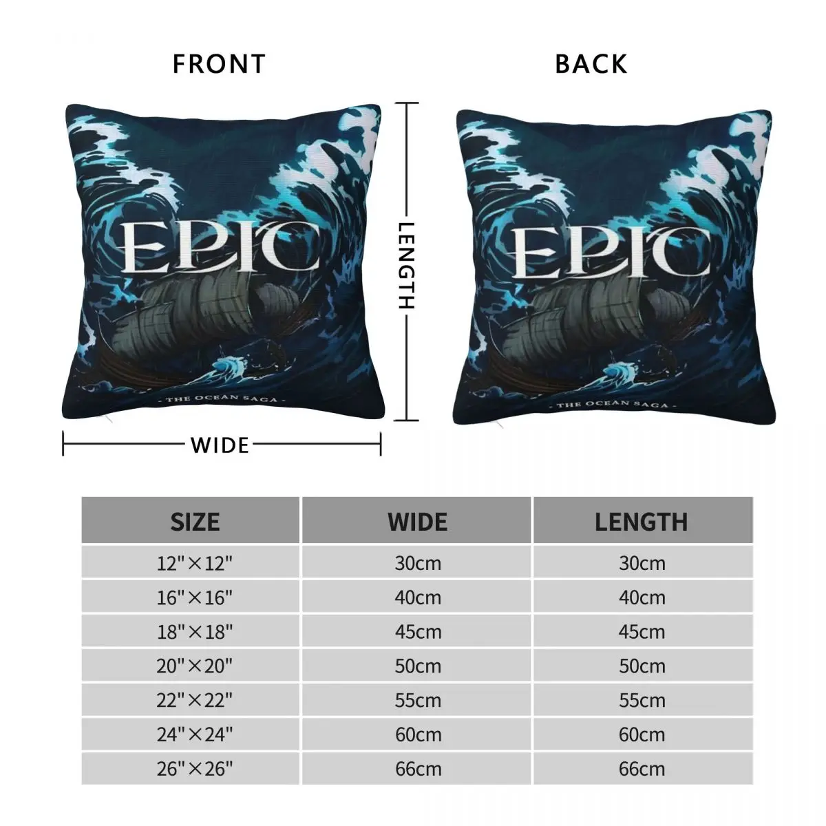 Epic The Musical Ocean Saga Square Pillowcase Polyester Linen Velvet Creative Zip Decorative Room Cushion Case 18