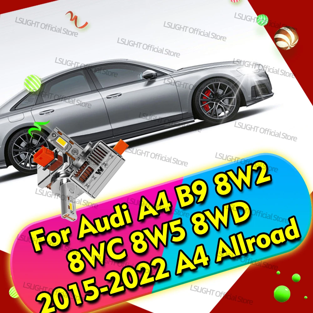2x For Audi A4 B9 8W2 8WC 8W5 8WD 2015-2022 A4 Allroad Super Brightness D5S LED Headlight Bulbs 30000LM Lamps with Copper Tubes