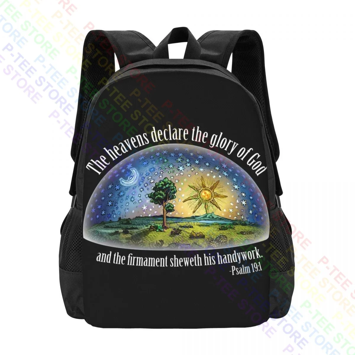 

Flat Earth Psalm 19 1 The Firmament Heavens DeclareBackpack Large Capacity School Storage Bag
