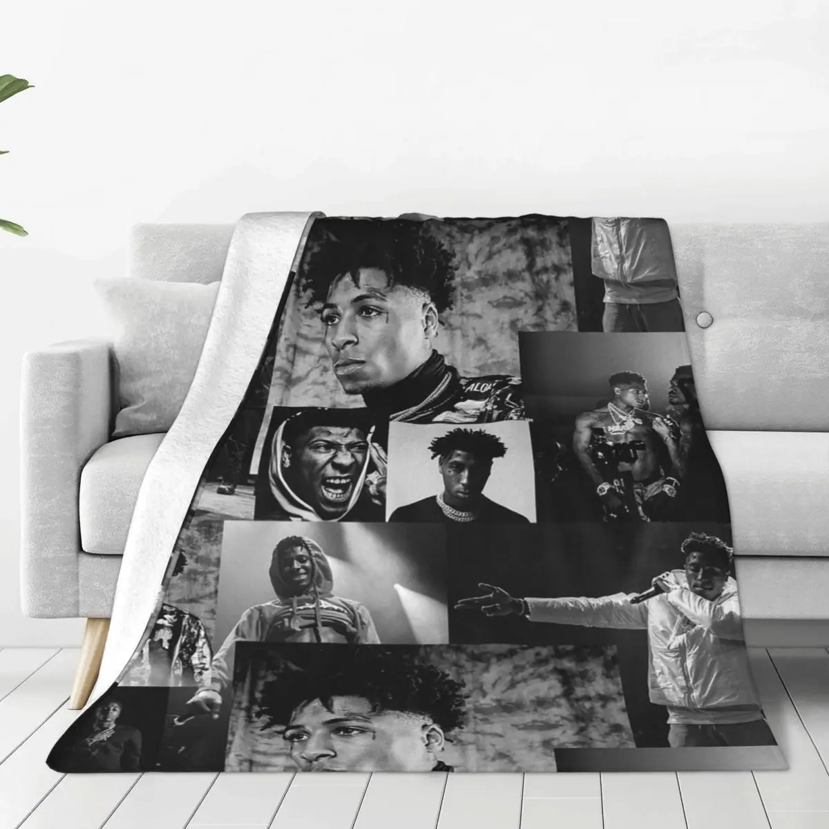 Youngboy B And W Never Broke Again Collage Blankets Fleece Breathable Sofa Throw Blankets For Couch Throws Bedspread Quilt