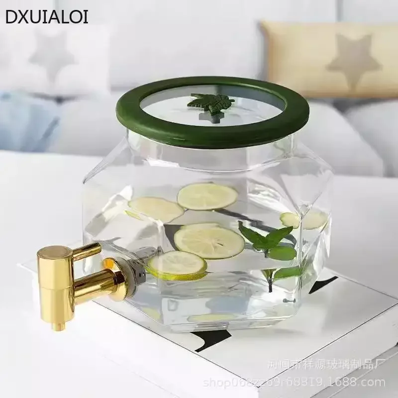 Large Capacity Nordic Water Jug with Faucet Cool Kettle Home Livingroom Fruit Teapot Lemonade with Tap 2300ml Water Bottle