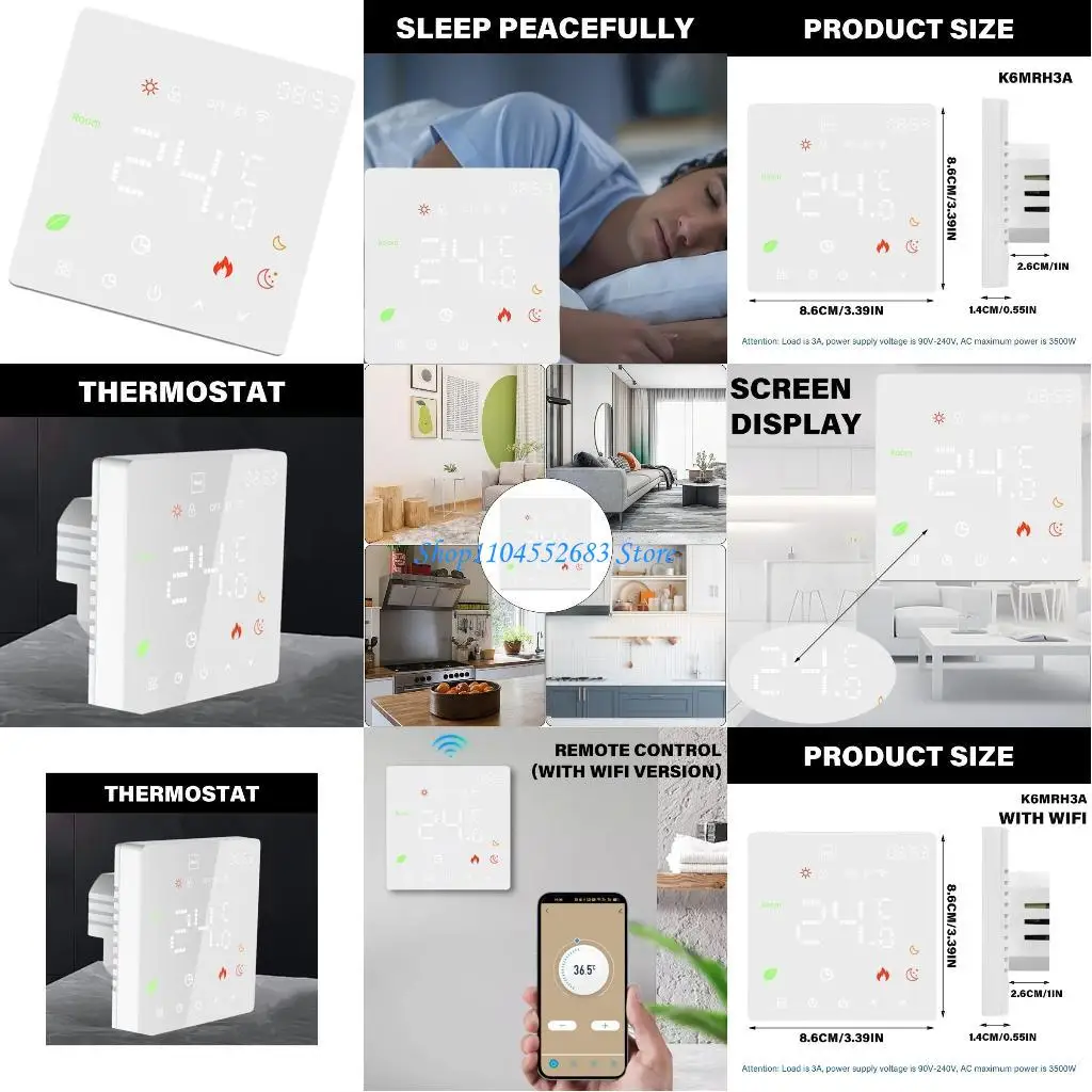 

Y6GD Intelligent Thermostat LCD Display Weekly Programmable Thermostats Temperature Controller APP/Voice Control