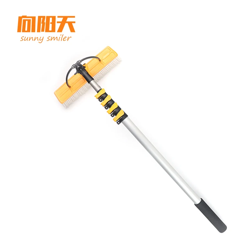 Sunnysmiler solar panel cleaning water Fed Pole tube brushes 30FT  extendable aluminum photovoltaic clean equipment tool