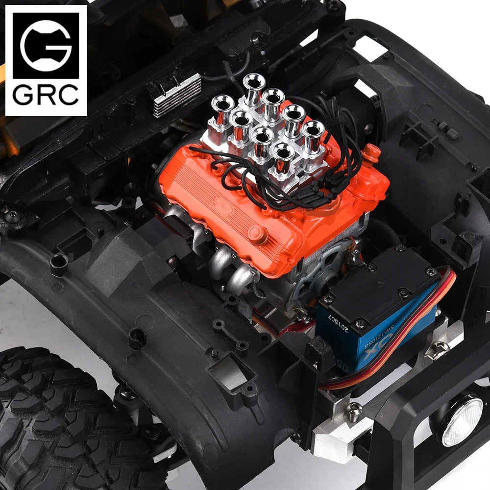 GRC #FST 1/10 Scale V8 Simulate Engine Body Cover W/Motor Heat Sink Cooling Fans Stack-type for 35-38mm Motor  #G142SY G142SR