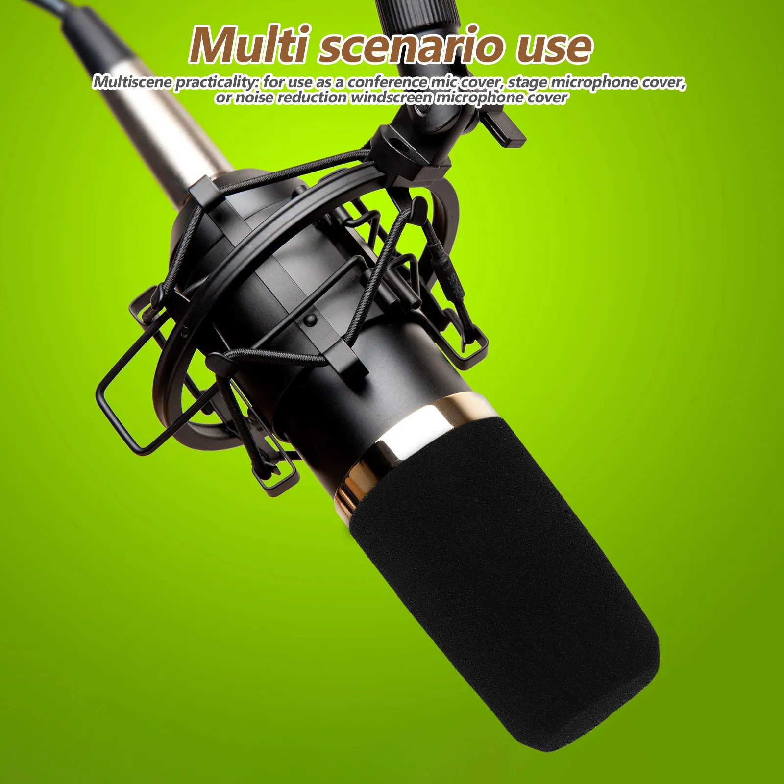 

2Pcs Microphone Windscreen Sponge Covers Noise Reduction Mic Protector Stage Conference Live Streaming Mic Covers Microphone