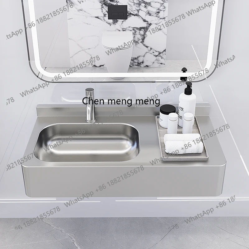 

304 stainless steel integrated washbasin with countertop hand washbasin wall-mounted washbasin