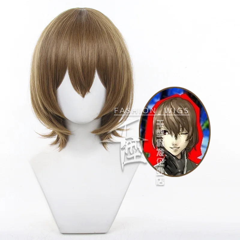 

Akechi Goro Косплей Парики 35 см Короткие Женщины Девушки P5 Goro Akechi Косплей Термостойкие Синтетические Волосы + Бесплатная Кепка Для Парика