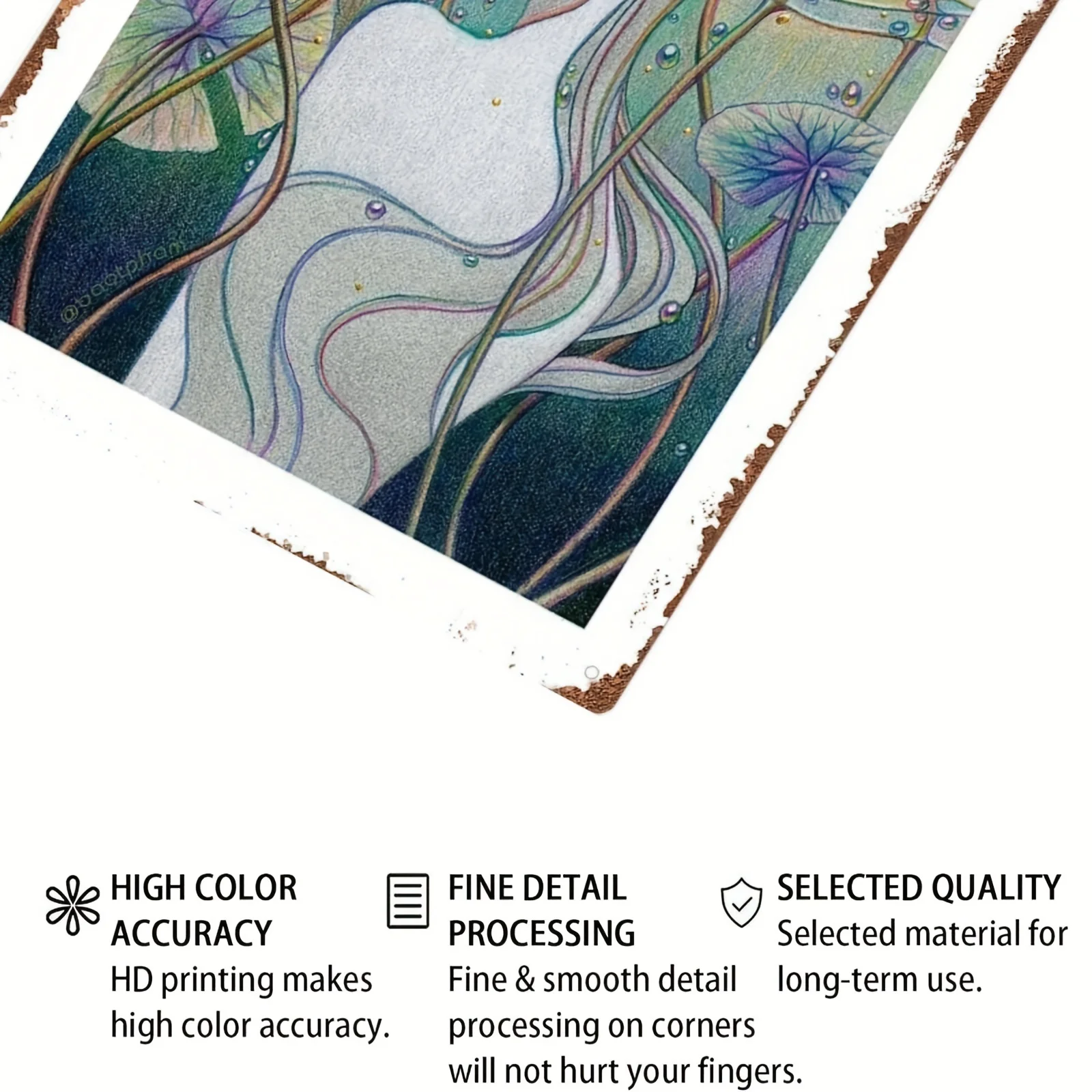 Room Decor Art Nouveau Floral Woman Illustration, Waterproof Wrought Iron Wall Art, 8x12 inches ,Hanging Artwork for Home Decor