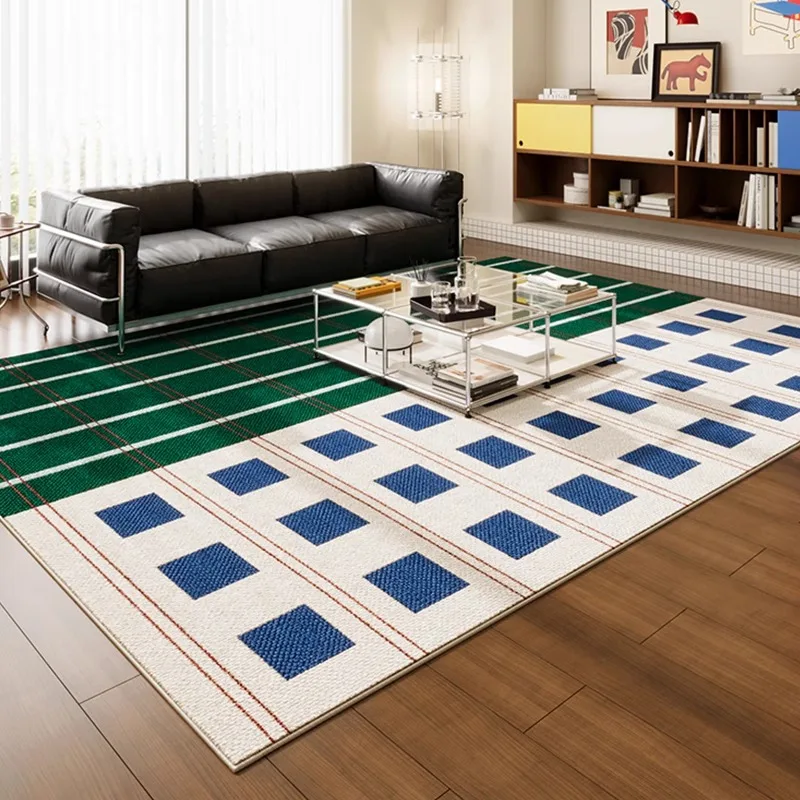 

Dopamine Living Room Carpet Large Area Color Plaid Bedroom Bedside Floor Mat Simple Home Decoration Sofa Soft Rug Ковер Tapis 러그