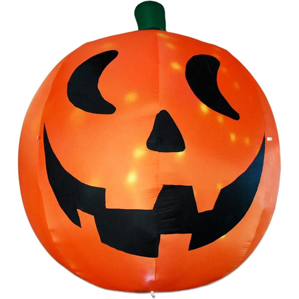 10 Feet Halloween Inflatable Giant Pumpkin with Build-in LEDs Blow Up Inflatables for Halloween Party Indoor Outdoor Blow Up